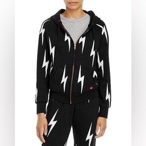Aviator Nation Bolt Repeat Hoodie zip up sweater READ DESC